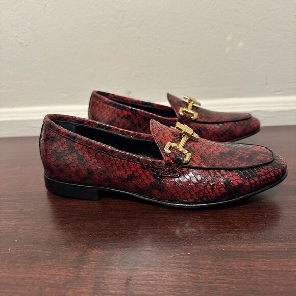 Roberto Cavalli snakeskin embossed horsebit leather slip-on loafer size EU 35 - Picture 13 of 15